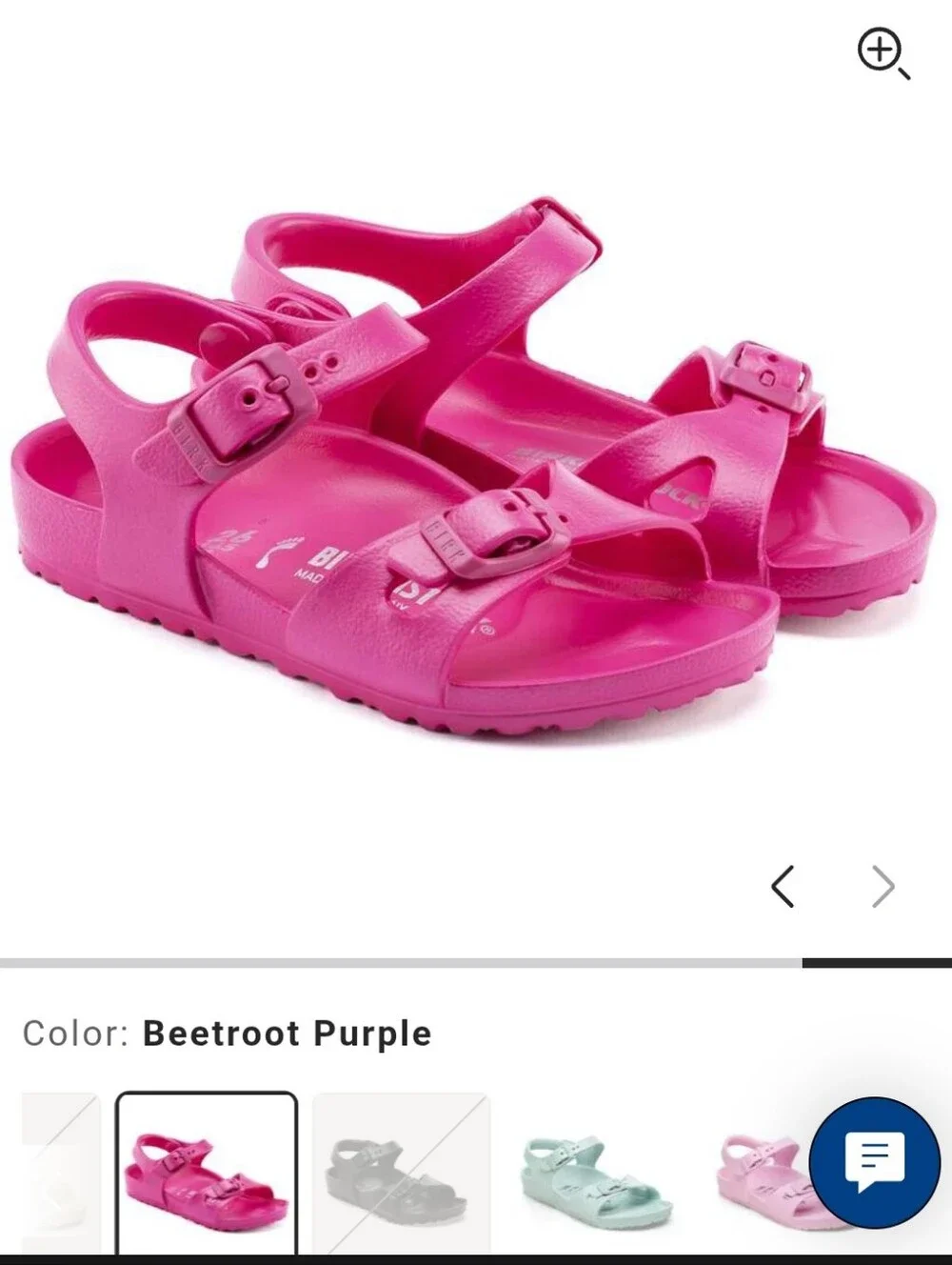 Birkenstock Kids Eva Rio Essentials in Color Beetroot Size 34 sz 3-3.5